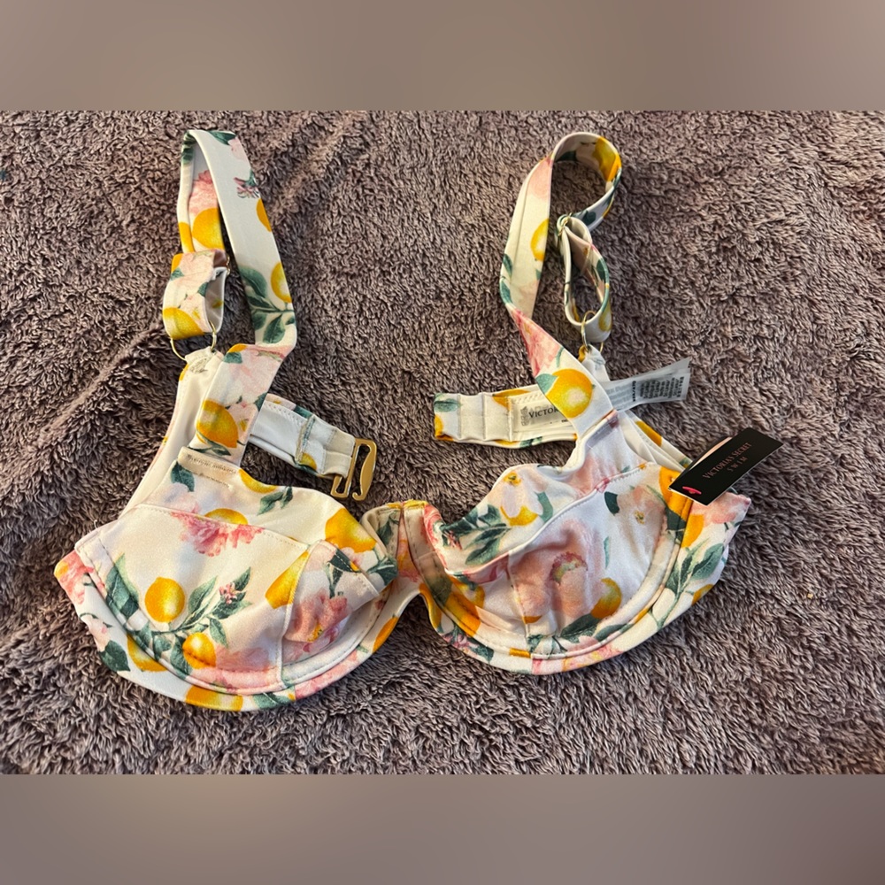 victoria’s secret 32A white lemon full coverage bikini top